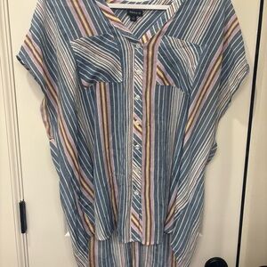 Torrid Multicolor Striped Button-Up Top